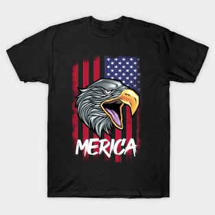 Eagle Merica American Flag 4th of July Independence Day T-Shirt